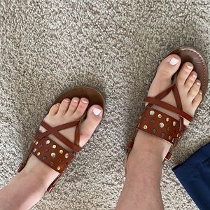 Studded Brown Sandals